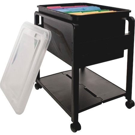 Advantus Folding Mobile File Cart, 14-1/2"x18-1/2"x13-1/2", BK/CL AVT55758